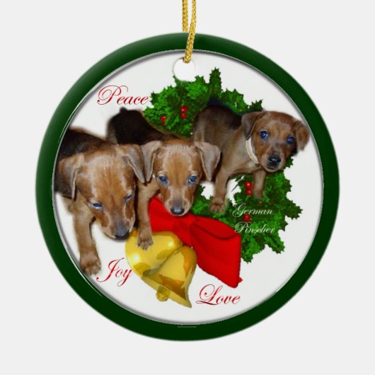Duitse Pinscher Kerst Cadeaus Ornament (Voorkant)