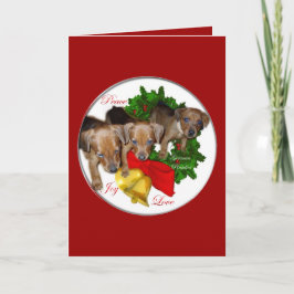 Duitse Pinscher-kerstcadeautjes Feestdagen Kaart