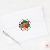 Duitse Pinscher-kerstcadeautjes Ronde Sticker (Envelop)