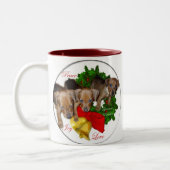 Duitse Pinscher-kerstcadeautjes Tweekleurige Koffiemok (Links)