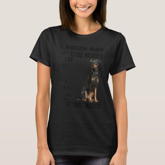 Duitse Pinscher Quote mam Dad Print, Deutscher Pin T-shirt (Voorkant)