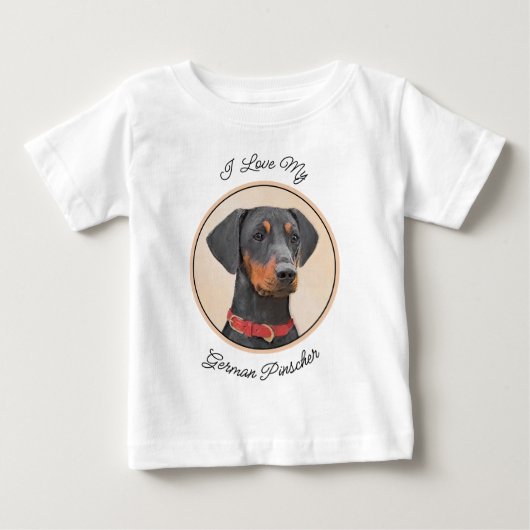 Duitse Pinscher Schilderij Originele Dier Kunst (Voorkant)