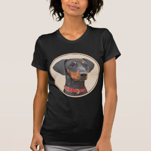 Duitse Pinscher Schilderij Originele Dier Kunst T-shirt