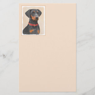 Duitse Pinscher Schilderij Originele Dierenkunst Briefpapier