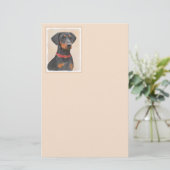 Duitse Pinscher Schilderij Originele Dierenkunst Briefpapier (Staand voorkant)