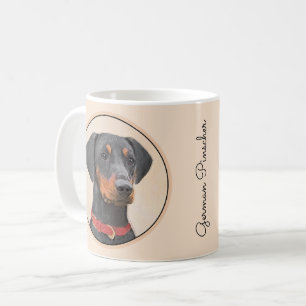 Duitse Pinscher Schilderij Originele Dierenkunst Koffiemok