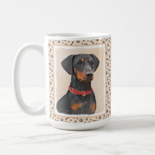 Duitse Pinscher Schilderij Originele Dierenkunst Koffiemok