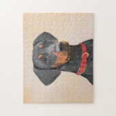 Duitse Pinscher Schilderij Originele Dierenkunst Legpuzzel (Verticaal)