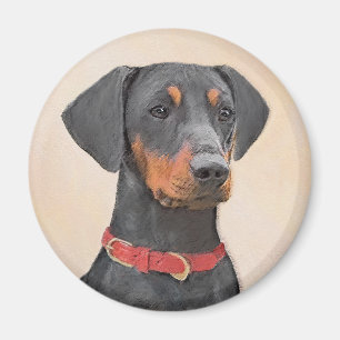 Duitse Pinscher Schilderij Originele Dierenkunst Magneet