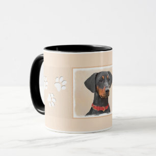 Duitse Pinscher Schilderij Originele Dierenkunst Mok