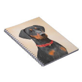 Duitse Pinscher Schilderij Originele Dierenkunst Notitieboek (Rechterzijde)