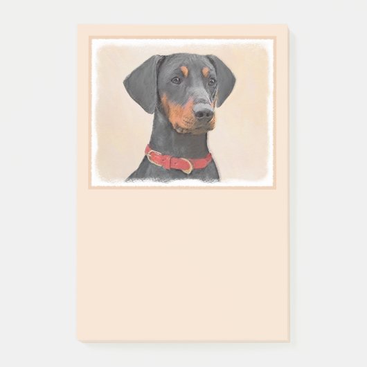 Duitse Pinscher Schilderij Originele Dierenkunst Post-it® Notes (Voorkant)