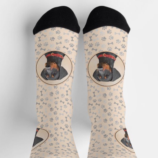 Duitse Pinscher Schilderij Originele Dierenkunst Sokken (Top)