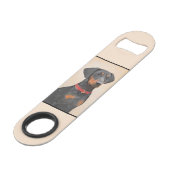 Duitse Pinscher Schilderij Originele Dierenkunst Speed Flessenopener (Voorkant Gekanteld)