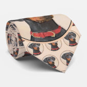 Duitse Pinscher Schilderij Originele Dierenkunst Stropdas (Opgerold)
