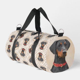 Duitse Pinscher Schilderij Zwart Originele Honden  Plunjezak