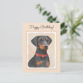Duitse Pinscher-schilderkunst Briefkaart (Staand voorkant)