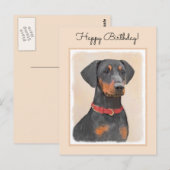 Duitse Pinscher-schilderkunst Briefkaart (Voorkant / Achterkant)