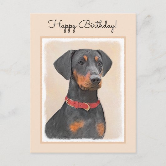 Duitse Pinscher-schilderkunst Briefkaart (Voorkant)