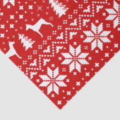 Duitse Pinscher Silhouetten Kerstpatroon Rood Tissuepapier (Detail)