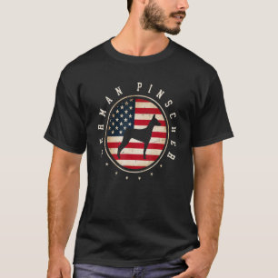 Duitse Pinscher Usa vlag 4 juli Dog mam T-shirt
