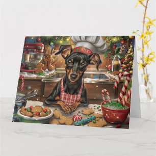 Duitse Pinscher Vakantie Bakken: Feestelijke Kerst Kaart