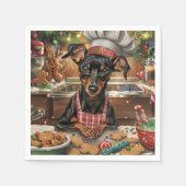 Duitse Pinscher Vakantie Bakken: Feestelijke Kerst Servet (Voorkant)