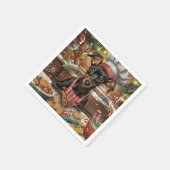 Duitse Pinscher Vakantie Bakken: Feestelijke Kerst Servet (Hoek)
