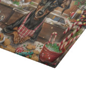 Duitse Pinscher Vakantie Bakken: Feestelijke Kerst Snijplank (Hoek)