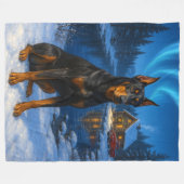 Duitse Pinscher Vakantie Fleece Deken (Voorkant (Horizontaal))