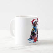Duitse Pointer Kerstmuts gewei elf Kerstmis Koffiemok (Voorkant links)