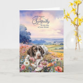 Duitse Pointer Veld met Wilde Bloemen Huisdier Con Kaart (Gele Bloem)