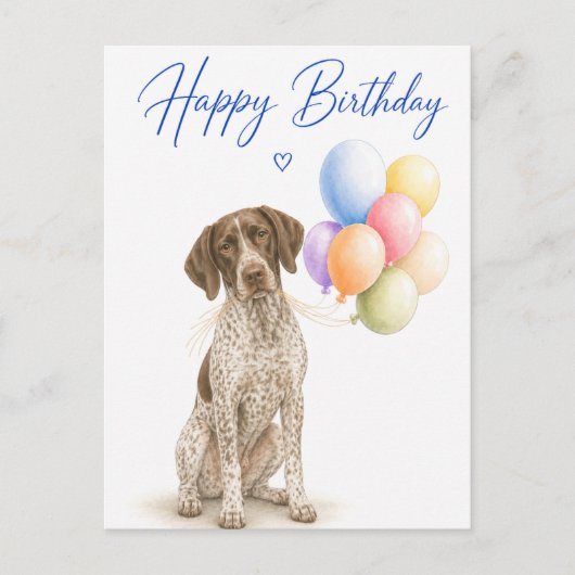 Duitse Pointer Verjaardag Briefkaart (Voorkant)