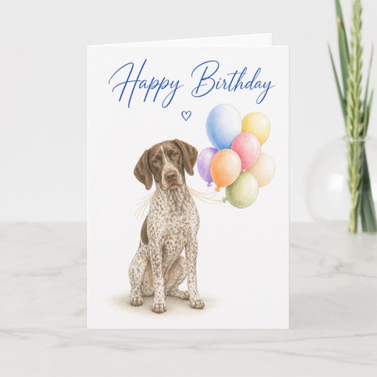 Duitse Pointer Verjaardag Kaart (Voorkant)