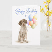 Duitse Pointer Verjaardag Kaart (Gele Bloem)