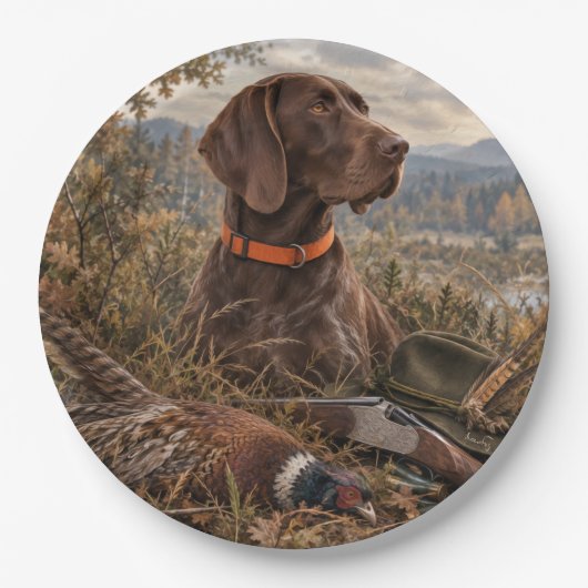 Duitse pointers papieren bordje (Voorkant)