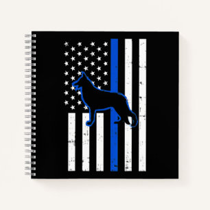 Duitse politie Shepherd Dog K9 Patriotic Notitieboek