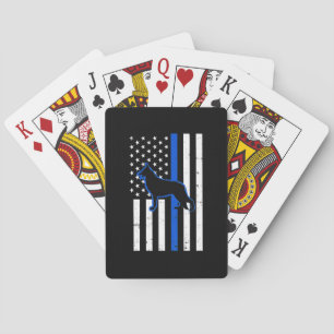 Duitse politie Shepherd Dog K9 Patriotic Pokerkaarten