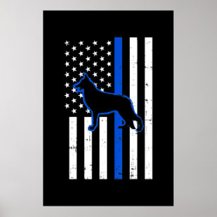 Duitse politie Shepherd Dog K9 Patriotic Poster