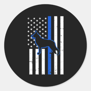 Duitse politie Shepherd Dog K9 Patriotic Ronde Sticker