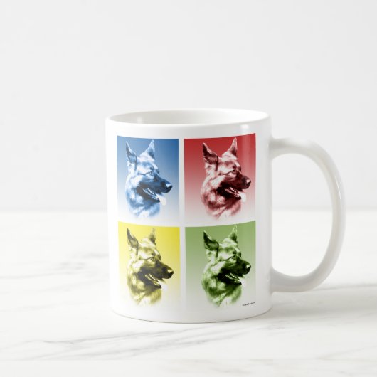Duitse Pop Shepherd Dog Art Koffiemok (Rechts)