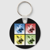 Duitse Pop Shepherd Dog Art Sleutelhanger (Achterkant)