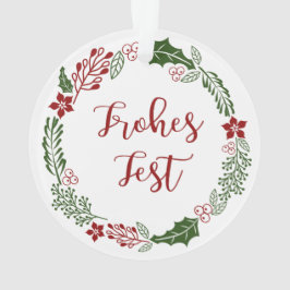 Duitse Prettige feestdagen Wreath, Frohes Fest Ornament