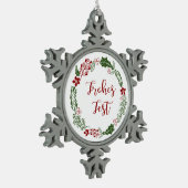 Duitse Prettige feestdagen Wreath, Frohes Fest Tin Sneeuwvlok Ornament (Links)