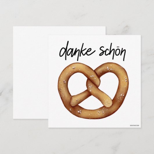 Duitse Pretzel Danke Schon Dankkaart (Voorkant / Achterkant)