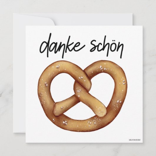 Duitse Pretzel Danke Schon Dankkaart (Voorkant)