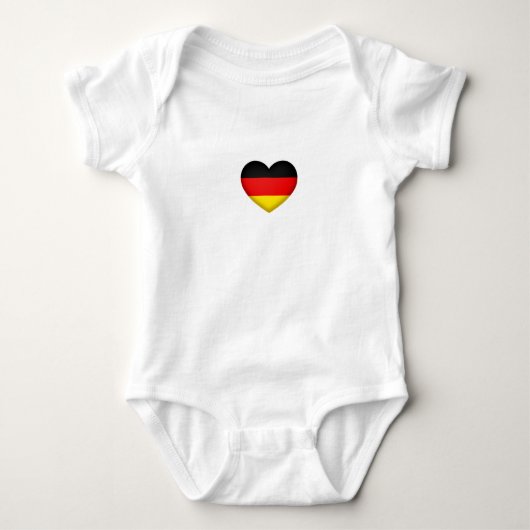 Duitse Pride Zwart Rood Goud Hart Embleem Romper (Voorkant)