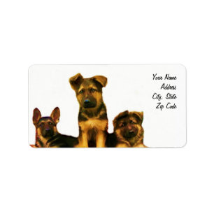 Duitse puppies adresetiketten etiket