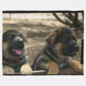 Duitse Puppies van Shepherd Fleece Blanket Deken (Voorkant (Horizontaal))
