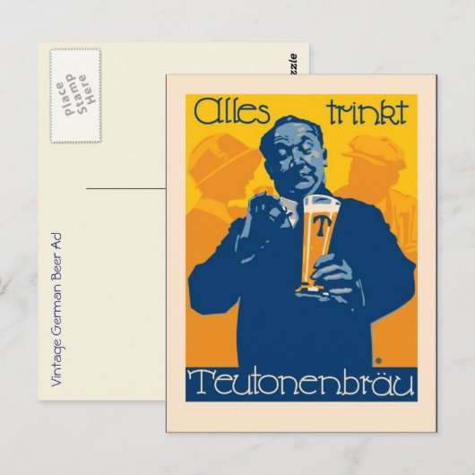  Duitse reclame voor bier Briefkaart (Voorkant / Achterkant)